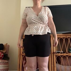 Madewell earth tone speckled wrap blouse